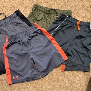 Lot of 4 Boys Size 6/7 Athletic Shorts, Under Armour, Old Navy & more